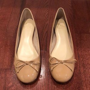 Saks Fifth Ave 10022-SHOE Nude Patent Leather Flat